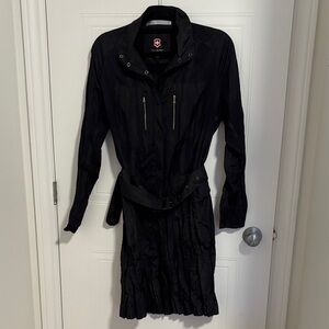 Victorinox Black Long Sleeve Dress with Zipper Accents Size M